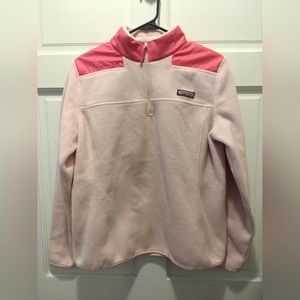 Vineyard Vines Women's Pink Polyester Quarter Zip Full Sleeve Jacket (M)